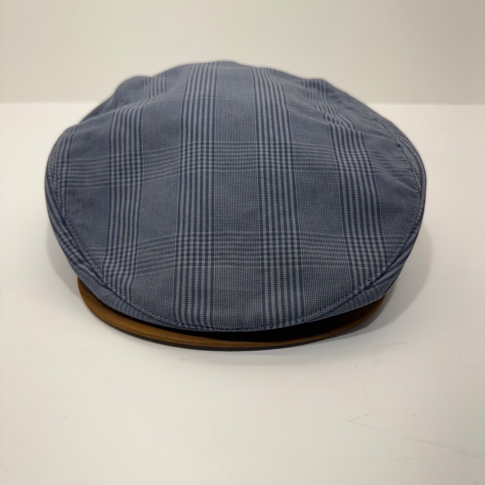 Nike Golf S8CCH Flat Cap Mens Large Blue Glen Plaid Leather Brim Driver Hat